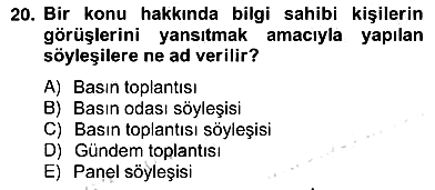 Haber Toplama Teknikleri 2012-2013 Ara Sınav - 20. soru