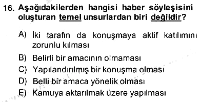 Haber Toplama Teknikleri 2013-2014 Ara Sınav - 16. soru