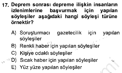 Haber Toplama Teknikleri 2013-2014 Ara Sınav - 17. soru