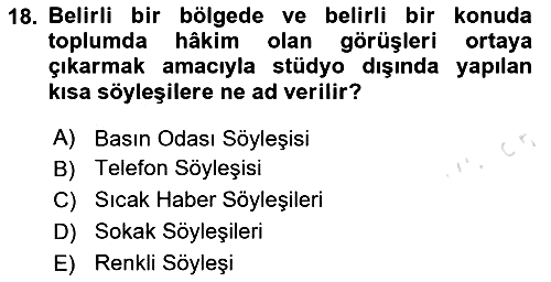 Haber Toplama Teknikleri 2023-2024 Ara Sınav - 18. soru