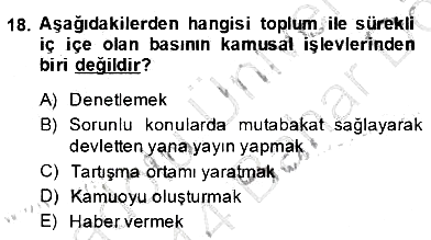 Haber Toplama Teknikleri 2013-2014 Dönem Sonu Sınavı - 18. soru