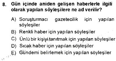 Haber Toplama Teknikleri 2014-2015 Dönem Sonu Sınavı - 8. soru