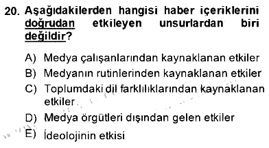 Haber Toplama Teknikleri 2014-2015 Dönem Sonu Sınavı - 20. soru