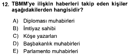 Haber Toplama Teknikleri 2021-2022 Dönem Sonu Sınavı - 12. soru