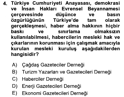 Haber Türleri 2016-2017 3 Ders Sınavı - 4. soru