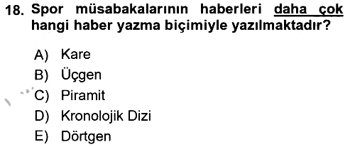 Haber Türleri 2016-2017 3 Ders Sınavı - 18. soru