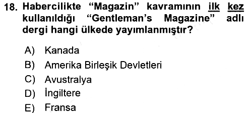 Haber Türleri 2017-2018 3 Ders Sınavı - 18. soru