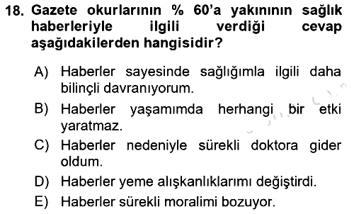 Haber Türleri 2018-2019 3 Ders Sınavı - 18. soru