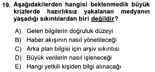 Haber Türleri 2018-2019 3 Ders Sınavı - 19. soru