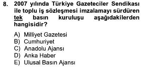 Haber Türleri 2012-2013 Ara Sınav - 8. soru
