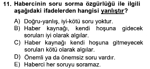 Haber Türleri 2012-2013 Ara Sınav - 11. soru