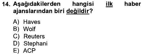 Haber Türleri 2012-2013 Ara Sınav - 14. soru
