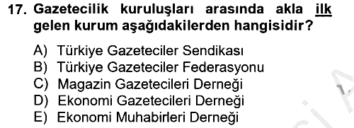 Haber Türleri 2012-2013 Ara Sınav - 17. soru