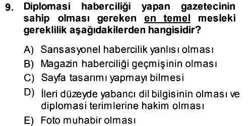 Haber Türleri 2013-2014 Ara Sınav - 9. soru