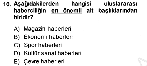 Haber Türleri 2013-2014 Ara Sınav - 10. soru