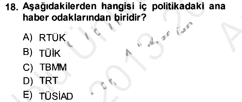 Haber Türleri 2013-2014 Ara Sınav - 18. soru