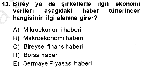 Haber Türleri 2014-2015 Ara Sınav - 13. soru