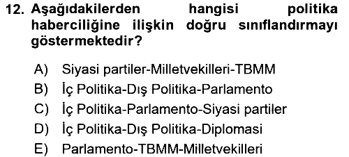 Haber Türleri 2015-2016 Ara Sınav - 12. soru