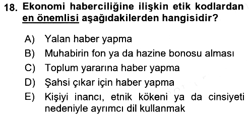 Haber Türleri 2015-2016 Ara Sınav - 18. soru
