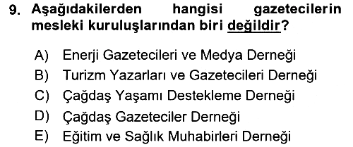 Haber Türleri 2016-2017 Ara Sınav - 9. soru