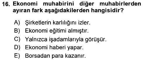 Haber Türleri 2016-2017 Ara Sınav - 16. soru