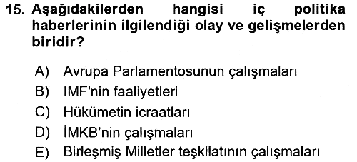 Haber Türleri 2017-2018 Ara Sınav - 15. soru