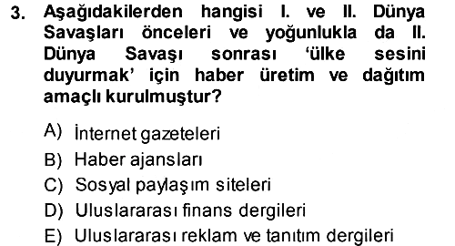 Haber Türleri 2013-2014 Dönem Sonu Sınavı - 3. soru