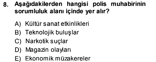 Haber Türleri 2013-2014 Dönem Sonu Sınavı - 8. soru