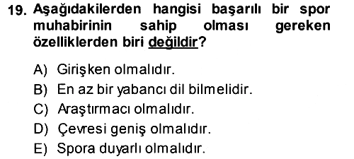Haber Türleri 2013-2014 Dönem Sonu Sınavı - 19. soru