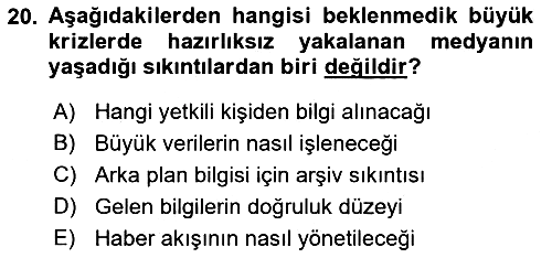 Haber Türleri 2018-2019 Dönem Sonu Sınavı - 20. soru