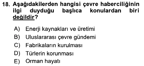 Haber Türleri 2021-2022 Dönem Sonu Sınavı - 18. soru