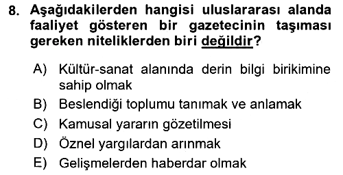 Haber Türleri 2023-2024 Dönem Sonu Sınavı - 8. soru
