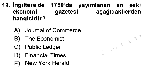 Haber Türleri 2022-2023 Yaz Okulu Sınavı - 18. soru