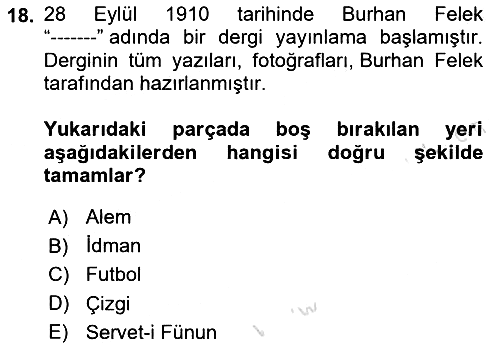 Haber Türleri 2024-2025 Yaz Okulu Sınavı - 18. soru