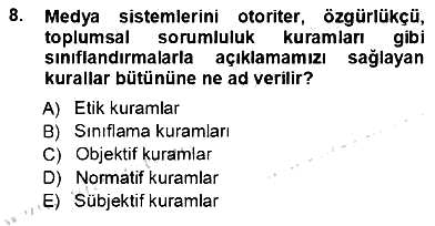 Haberciliğin Temel Kavramları 2012-2013 Ara Sınav - 8. soru