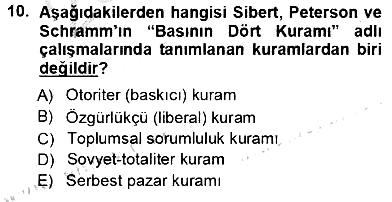 Haberciliğin Temel Kavramları 2012-2013 Ara Sınav - 10. soru