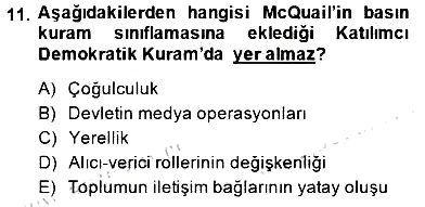 Haberciliğin Temel Kavramları 2014-2015 Ara Sınav - 11. soru