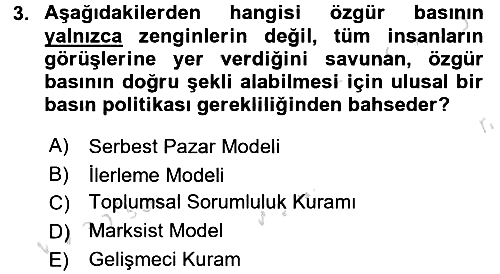 Haberciliğin Temel Kavramları 2016-2017 Ara Sınav - 3. soru