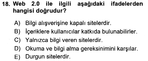 İletişim Ortamları Tasarımı 2017-2018 3 Ders Sınavı - 18. soru