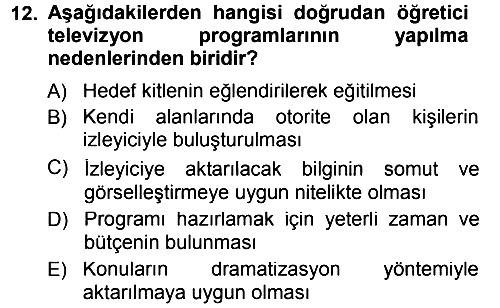 İletişim Ortamları Tasarımı 2012-2013 Dönem Sonu Sınavı - 12. soru