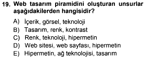 İletişim Ortamları Tasarımı 2012-2013 Dönem Sonu Sınavı - 19. soru
