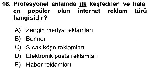İnternet Yayıncılığı 2016-2017 3 Ders Sınavı - 16. soru