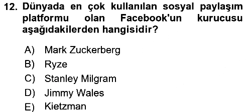 İnternet Yayıncılığı 2017-2018 3 Ders Sınavı - 12. soru