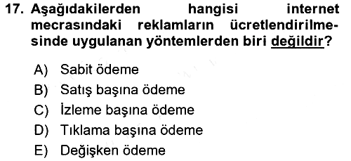 İnternet Yayıncılığı 2017-2018 3 Ders Sınavı - 17. soru