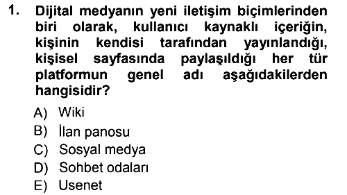 İnternet Yayıncılığı 2012-2013 Ara Sınav - 1. soru