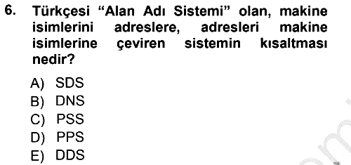 İnternet Yayıncılığı 2012-2013 Ara Sınav - 6. soru