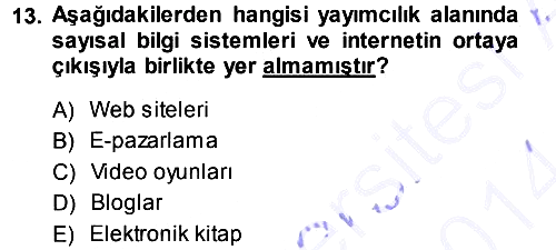 İnternet Yayıncılığı 2013-2014 Ara Sınav - 13. soru