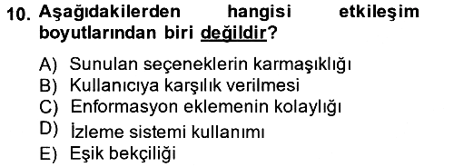İnternet Yayıncılığı 2014-2015 Ara Sınav - 10. soru