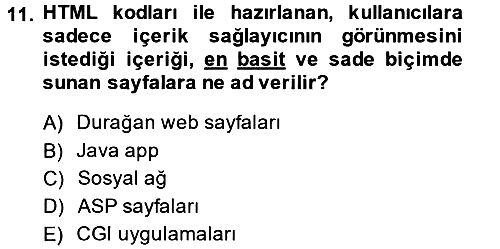 İnternet Yayıncılığı 2014-2015 Ara Sınav - 11. soru