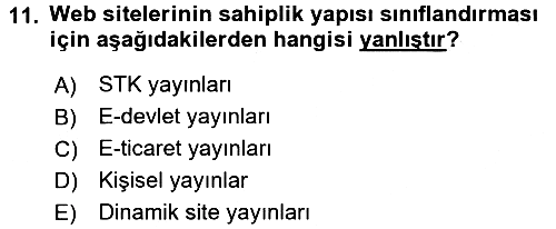 İnternet Yayıncılığı 2016-2017 Ara Sınav - 11. soru